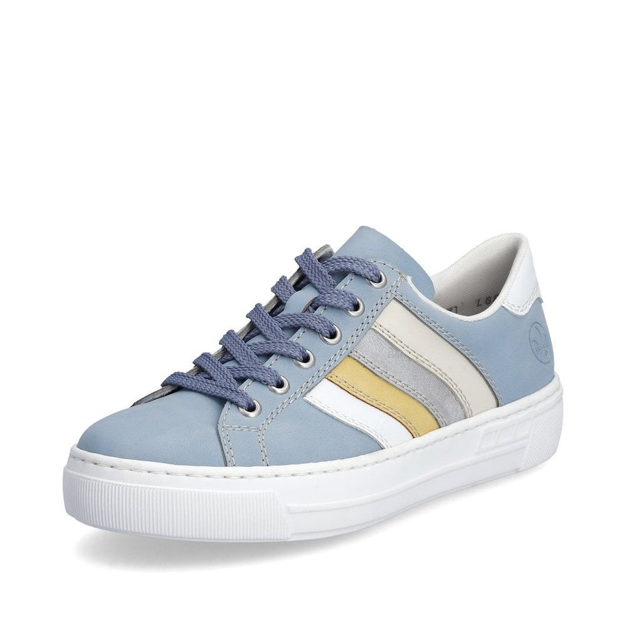 Rieker L8802-10  Blue Combi  Ladies Trainers