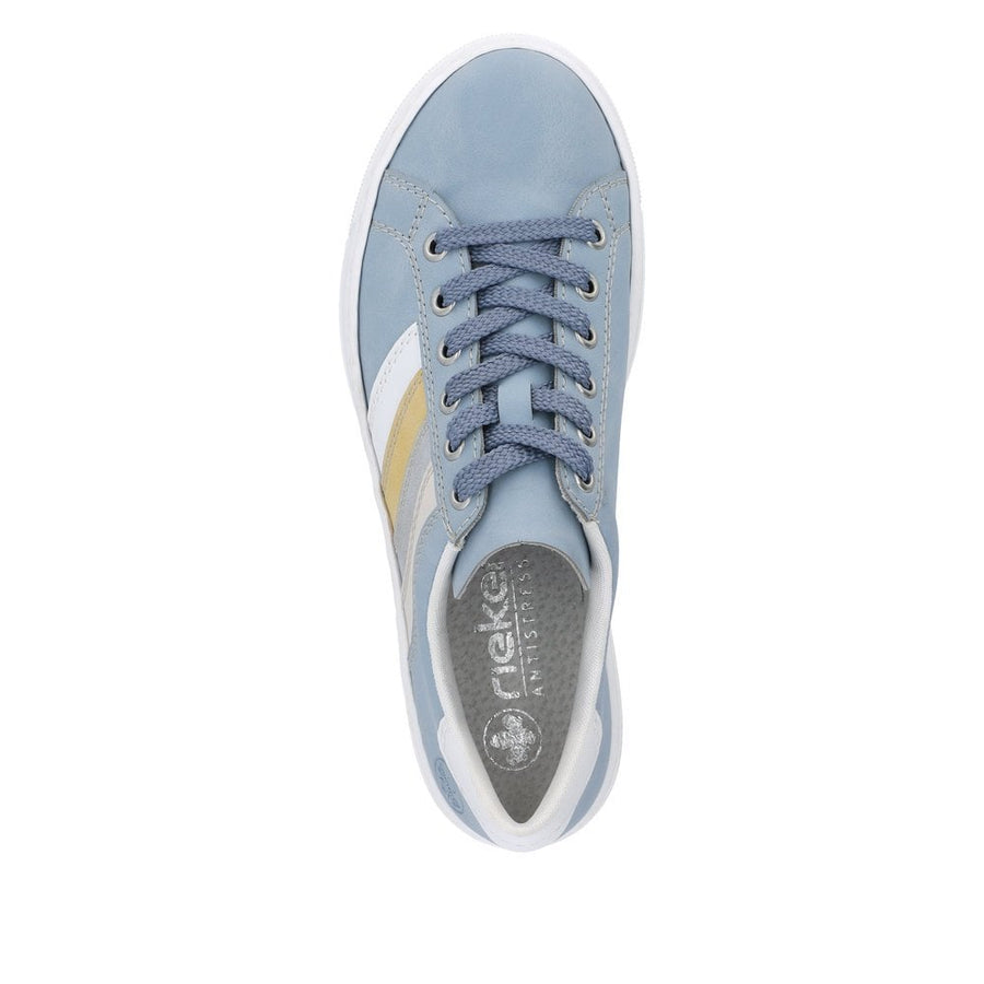 Rieker L8802-10  Blue Combi  Ladies Trainers