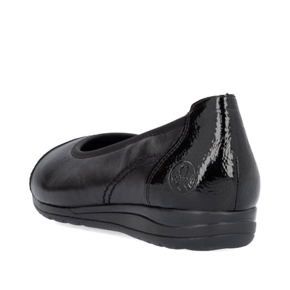 Rieker L9351=00 Ladies Black Slip On Shoe