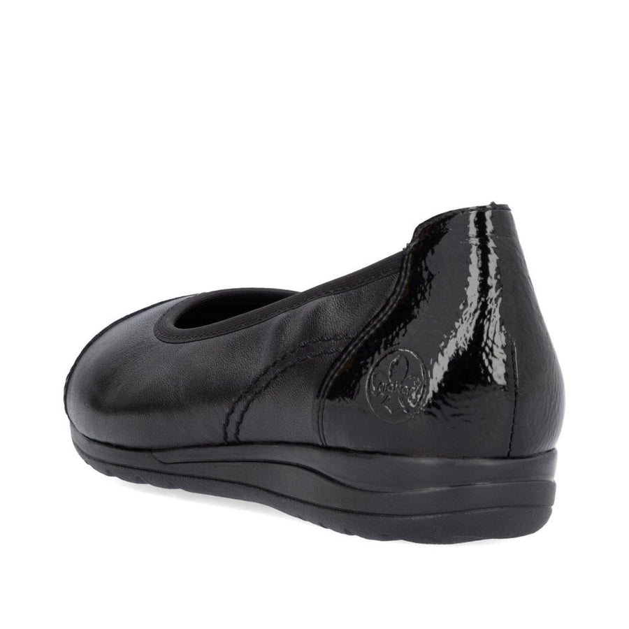 Rieker L9351=00 Ladies Black Slip On Shoe