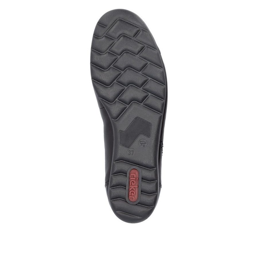 Rieker L9351=00 Ladies Black Slip On Shoe
