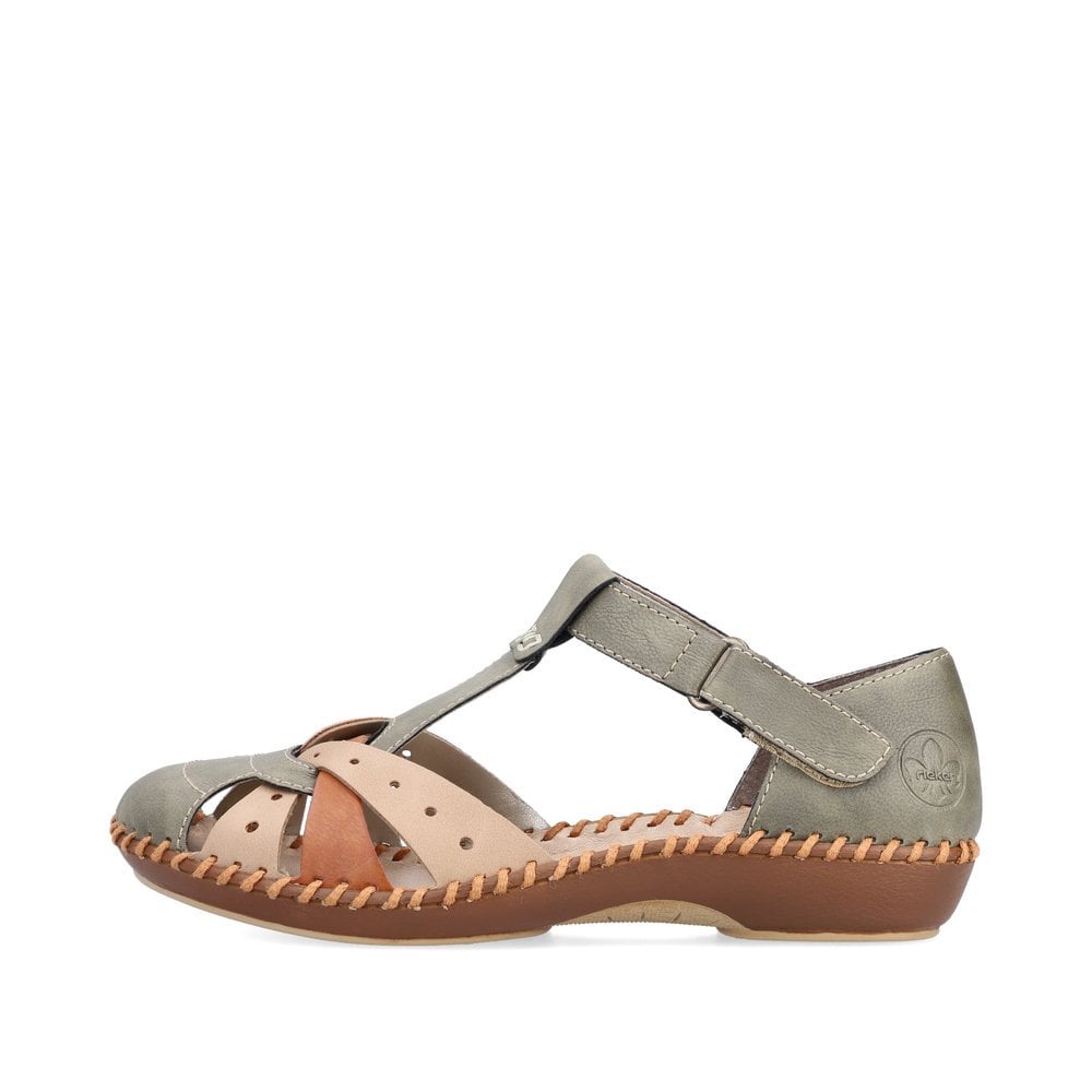 Rieker Ladies M1655-54 Green Combi Shoe