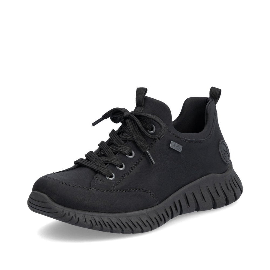 Rieker Tex M5352-00  Ladies Black Slip On Water Resistant Soft Trainer