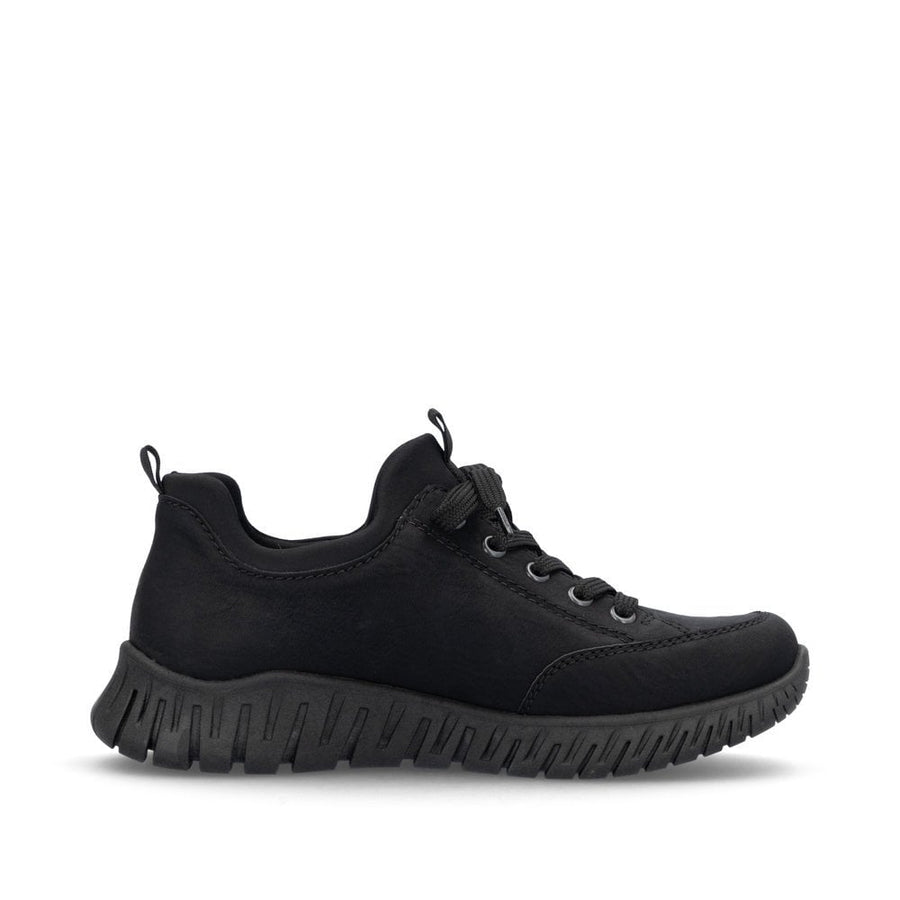 Rieker Tex M5352-00  Ladies Black Slip On Water Resistant Soft Trainer