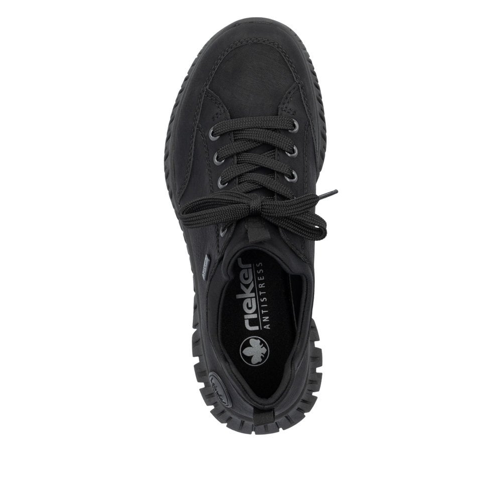 Rieker Tex M5352-00  Ladies Black Slip On Water Resistant Soft Trainer