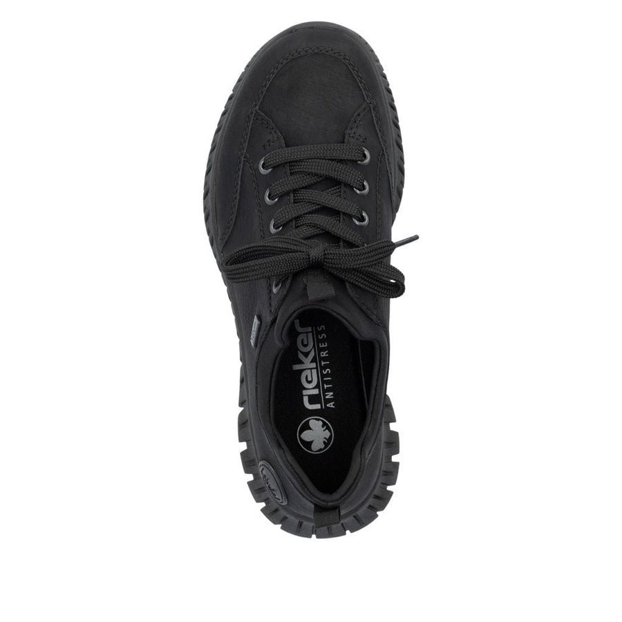 Rieker Tex M5352-00  Ladies Black Slip On Water Resistant Soft Trainer