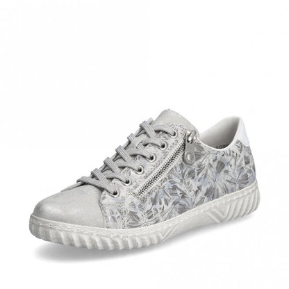 Rieker N0900-90  Silver Zip  Ladies Sneaker