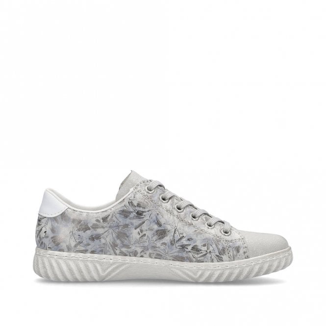 Rieker N0900-90  Silver Zip  Ladies Sneaker