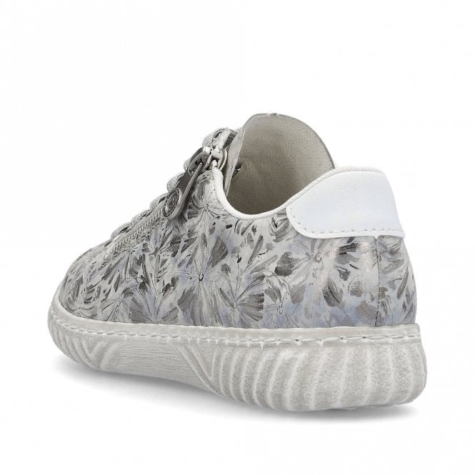 Rieker N0900-90  Silver Zip  Ladies Sneaker