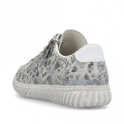 Rieker N0900-90  Silver Zip  Ladies Sneaker