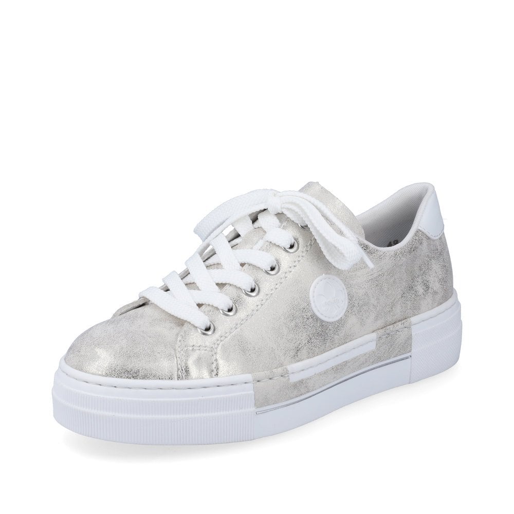 Rieker N49W1-90 Beige-Gold/White  Ladies Trainer
