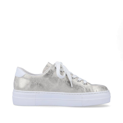 Rieker N49W1-90 Beige-Gold/White  Ladies Trainer