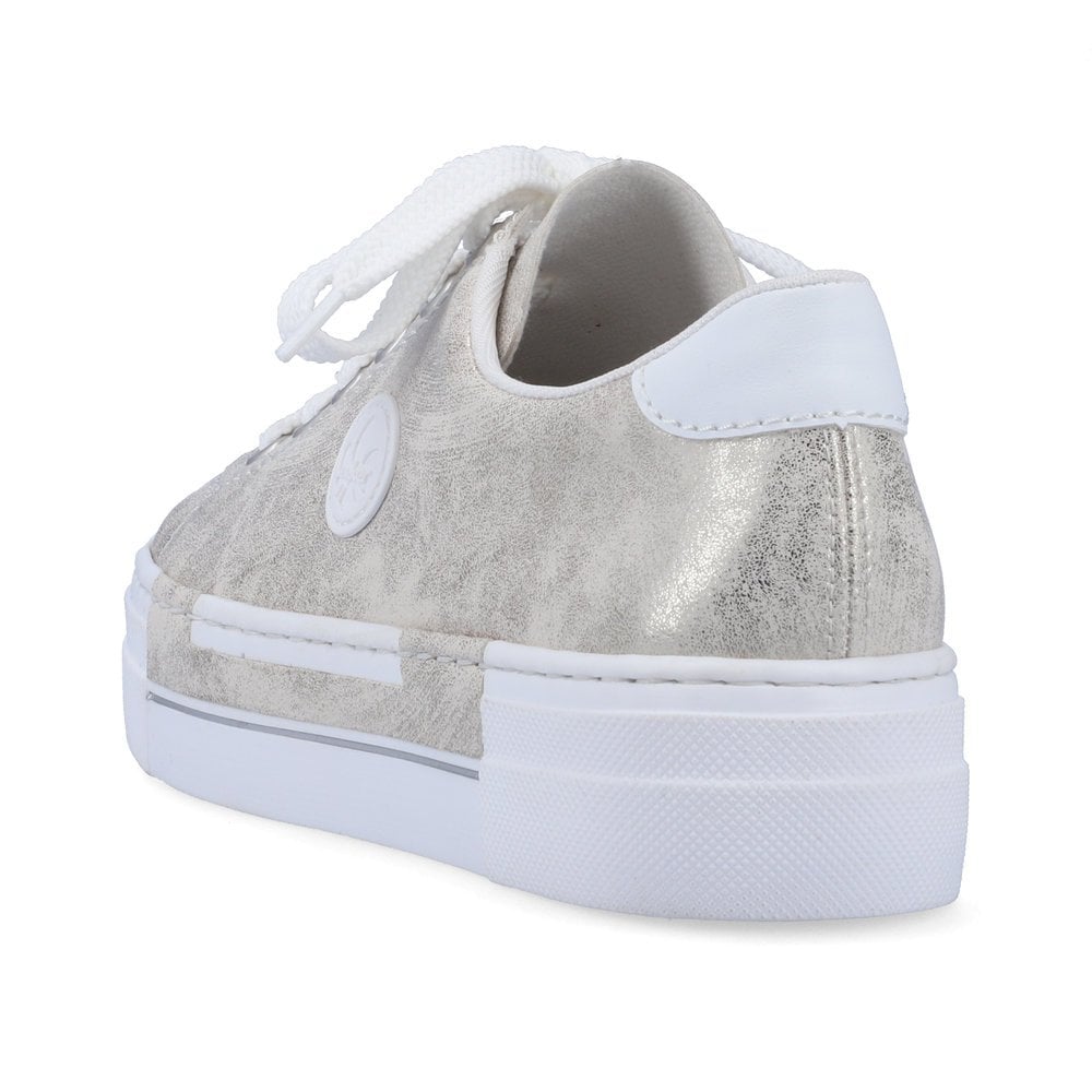 Rieker N49W1-90 Beige-Gold/White  Ladies Trainer