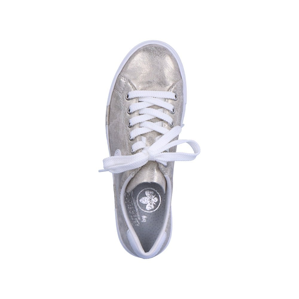 Rieker N49W1-90 Beige-Gold/White  Ladies Trainer