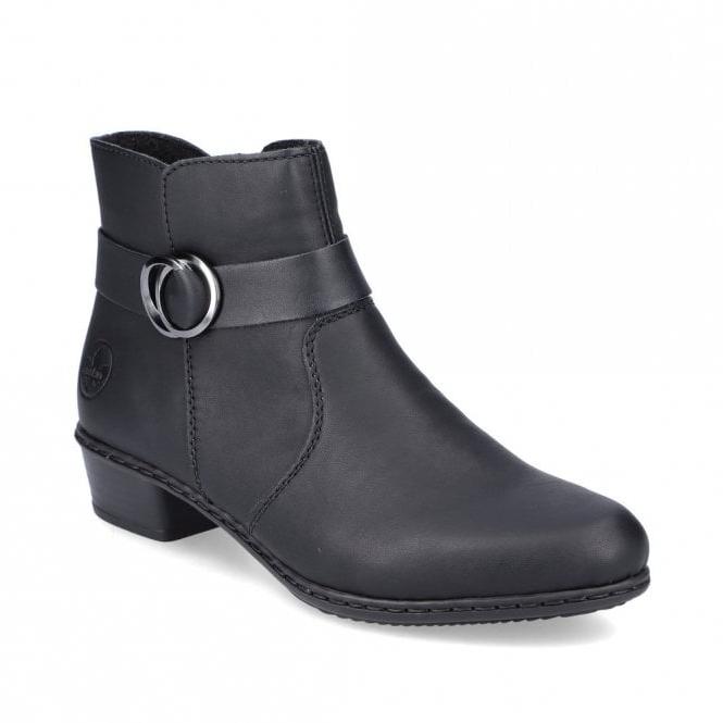 Rieker Y0775-00 Ladies Black Ankle Boot