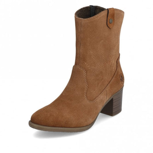 Rieker Y2057-20 Ladies Suede Brown Cowboy Boot