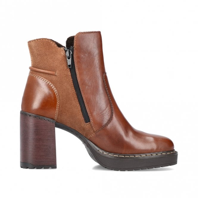 Rieker Y4157-24 Ladies Brown Ankle Boot