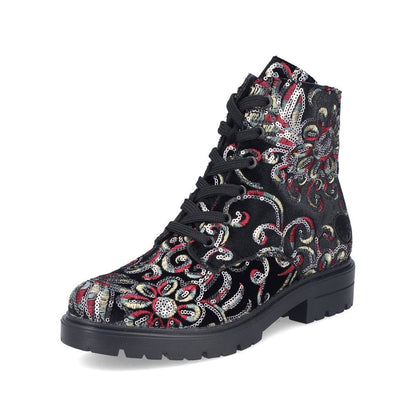 Rieker Z2841-90 Ladies Black Multi Ankle Boots