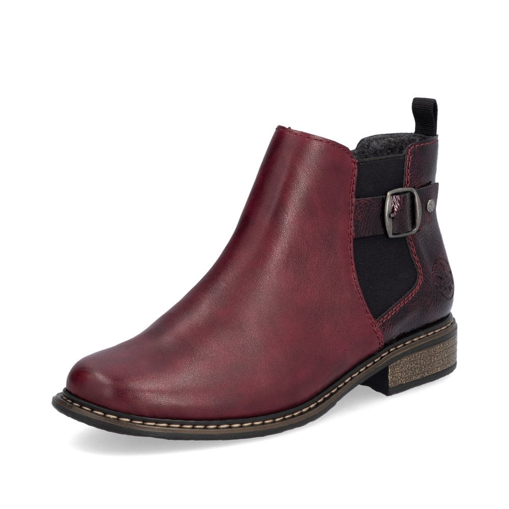 Rieker Z4965-35 Ladies Red Ankle Boot