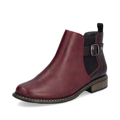 Rieker Z4965-35 Ladies Red Ankle Boot