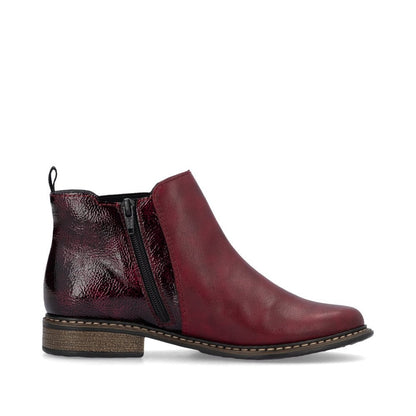 Rieker Z4965-35 Ladies Red Ankle Boot