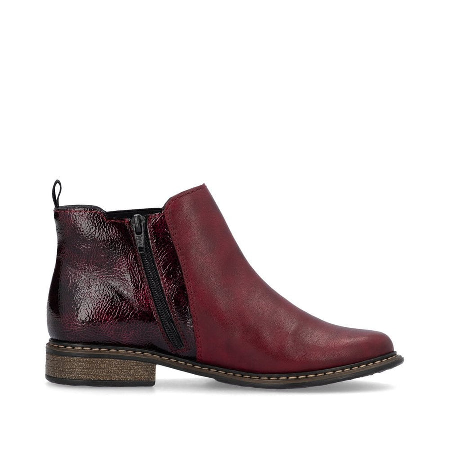 Rieker Z4965-35 Ladies Red Ankle Boot