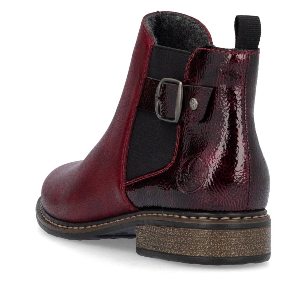 Rieker Z4965-35 Ladies Red Ankle Boot
