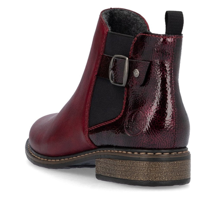 Rieker Z4965-35 Ladies Red Ankle Boot
