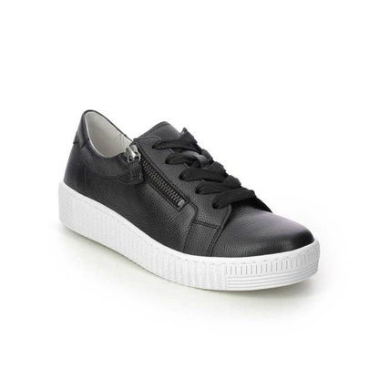 Gabor 63.334.27 Ladies Wisdom Black Leather Trainer