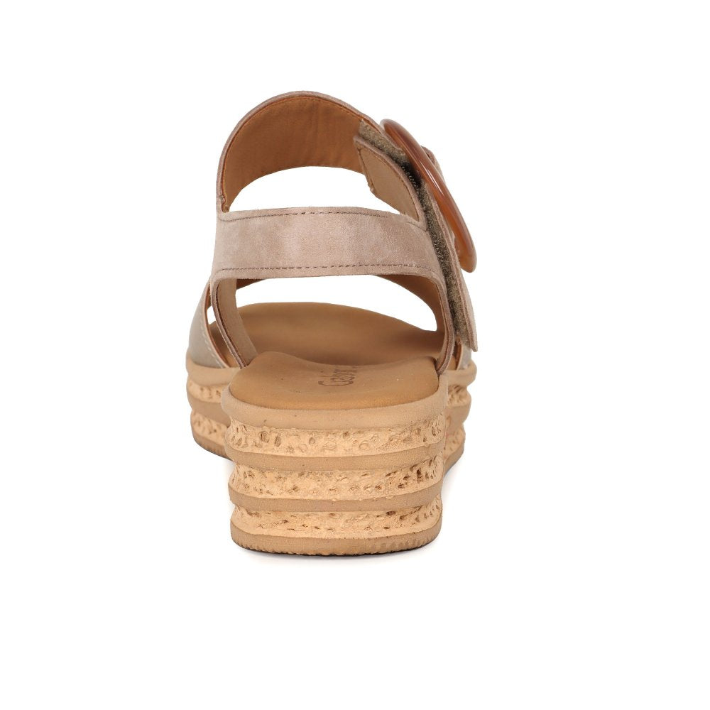 Gabor 84.550.62 Ladies Andre Puder/Rabbit Wedge Sandal