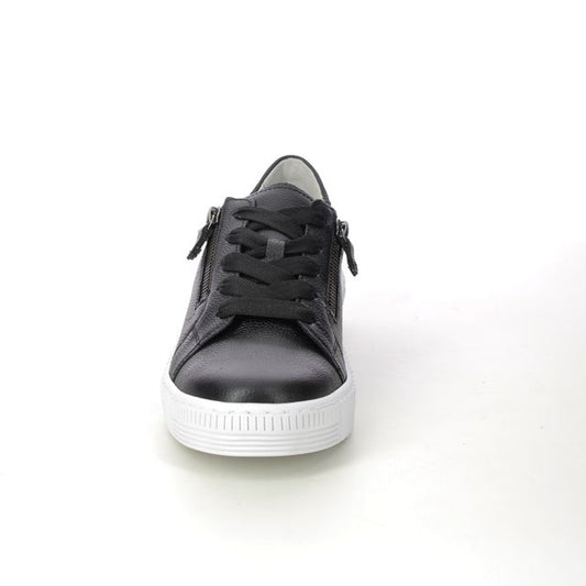 Gabor 63.334.27 Ladies Wisdom Black Leather Trainer