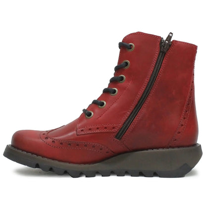 Fly London P144069014 Rug Wine  Lace Boot