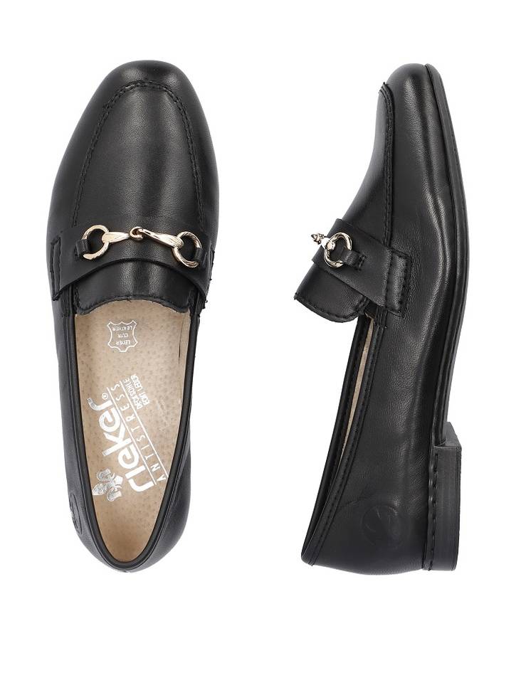 Rieker 51764-00 Ladies Black Loafer