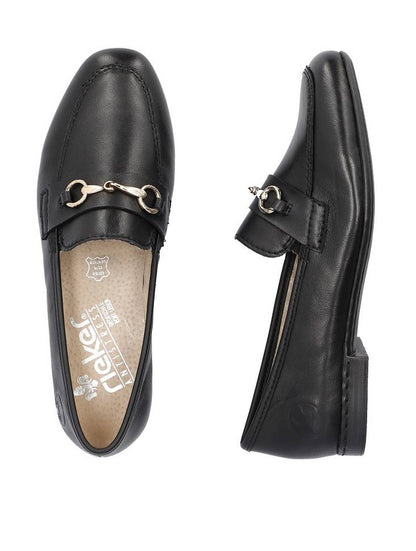 Rieker 51764-00 Ladies Black Loafer