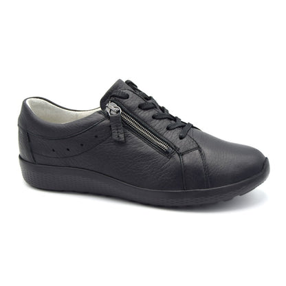 Waldlaufer 634002 199 001 Ladies Black Leather Shoe