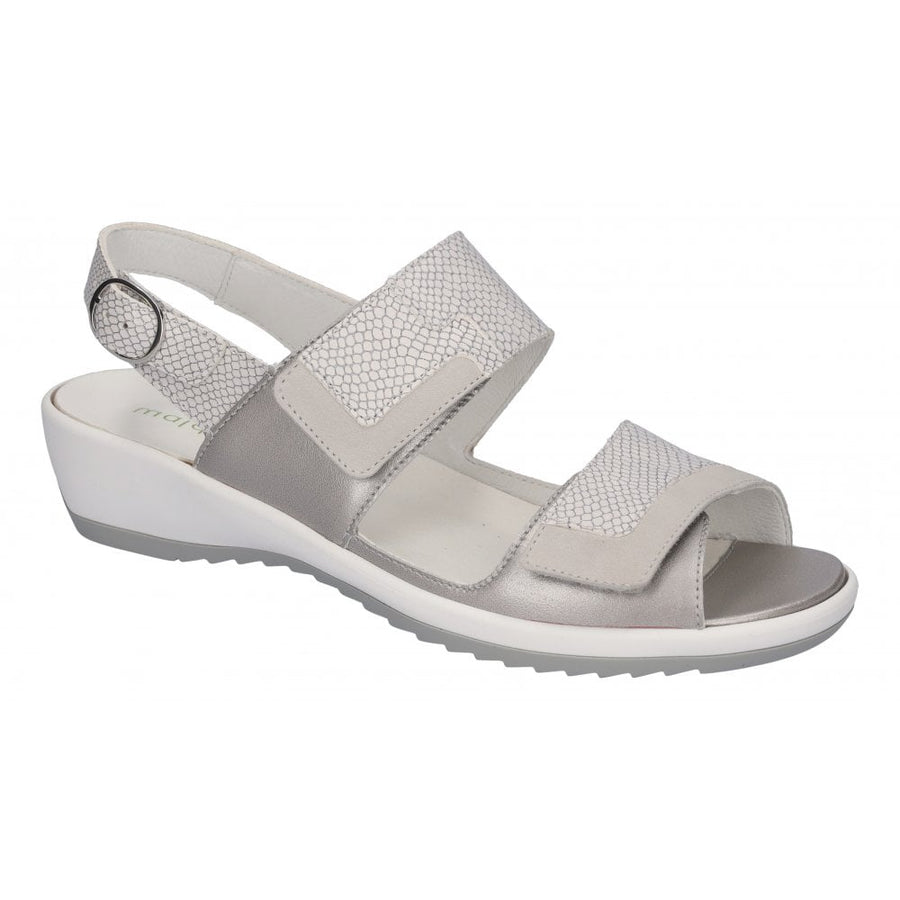Waldlaufer 225017 402 573 Memphis Ladies Silver Velcro Sandal