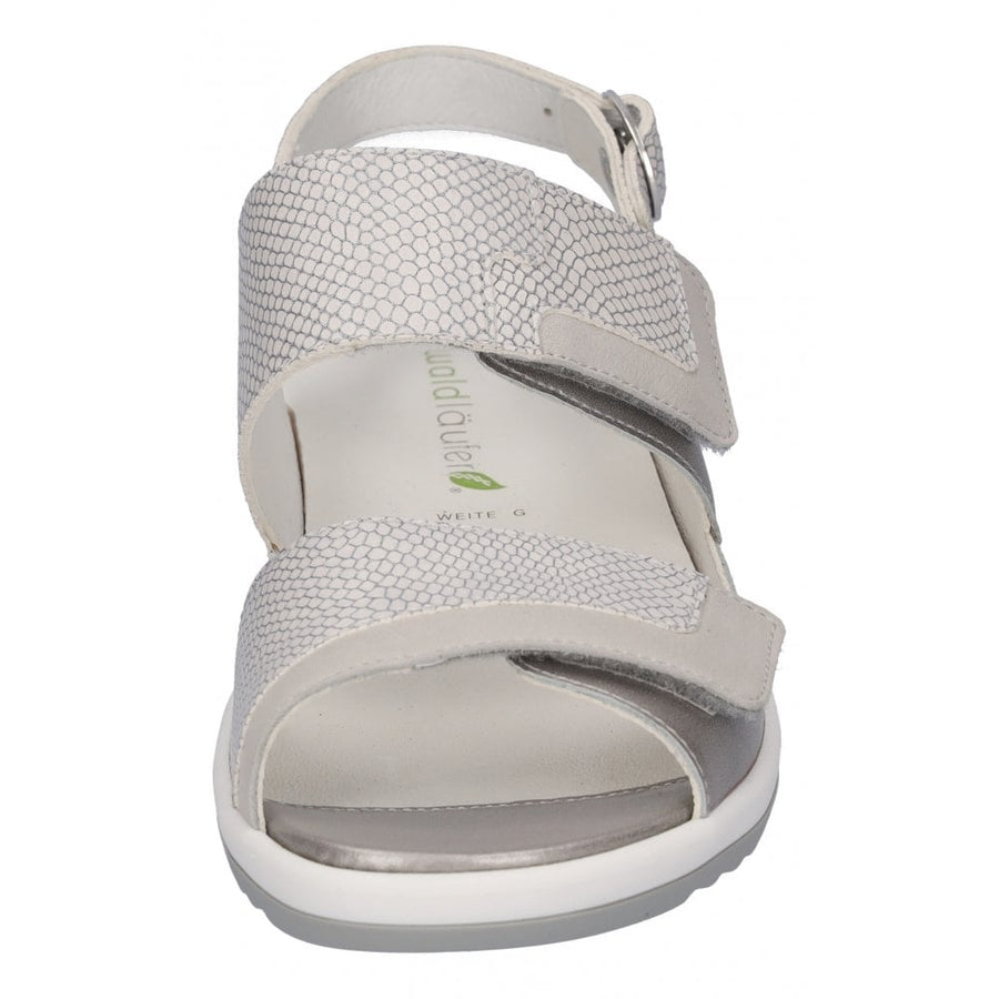 Waldlaufer 225017 402 573 Memphis Ladies Silver Velcro Sandal