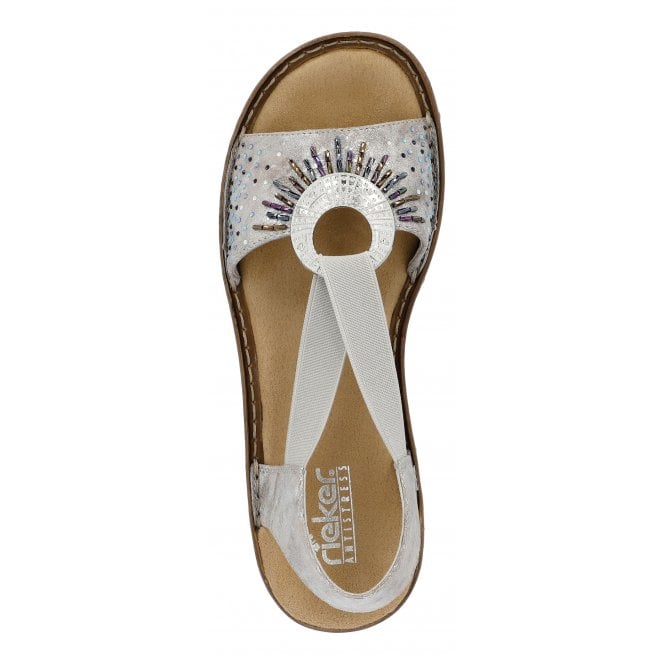 Rieker 60880-90 Ladies Metallic Sandal