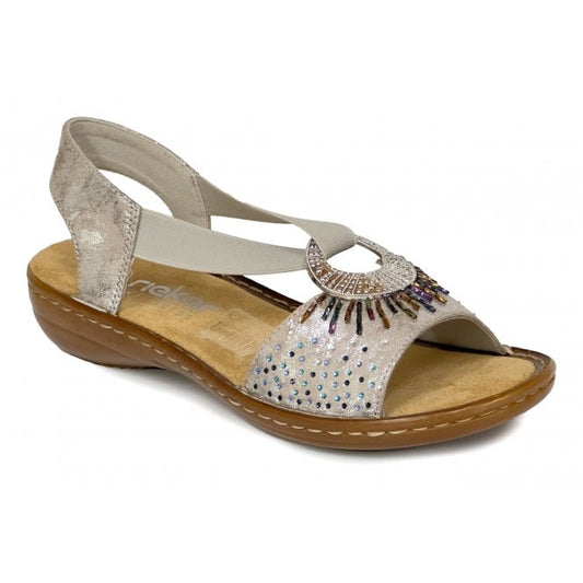 Rieker 60880-90 Ladies Metallic Sandal