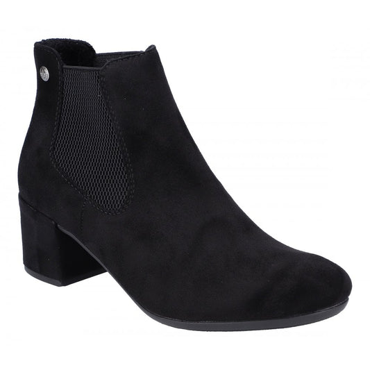 RIEKER 70284-00 Ladies Black Suede Ankle Boot