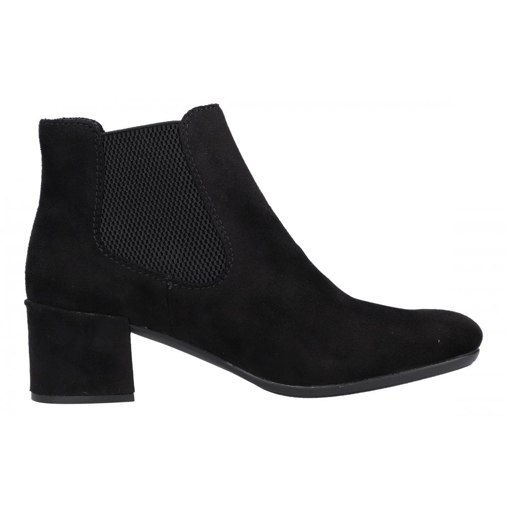 RIEKER 70284-00 Ladies Black Suede Ankle Boot