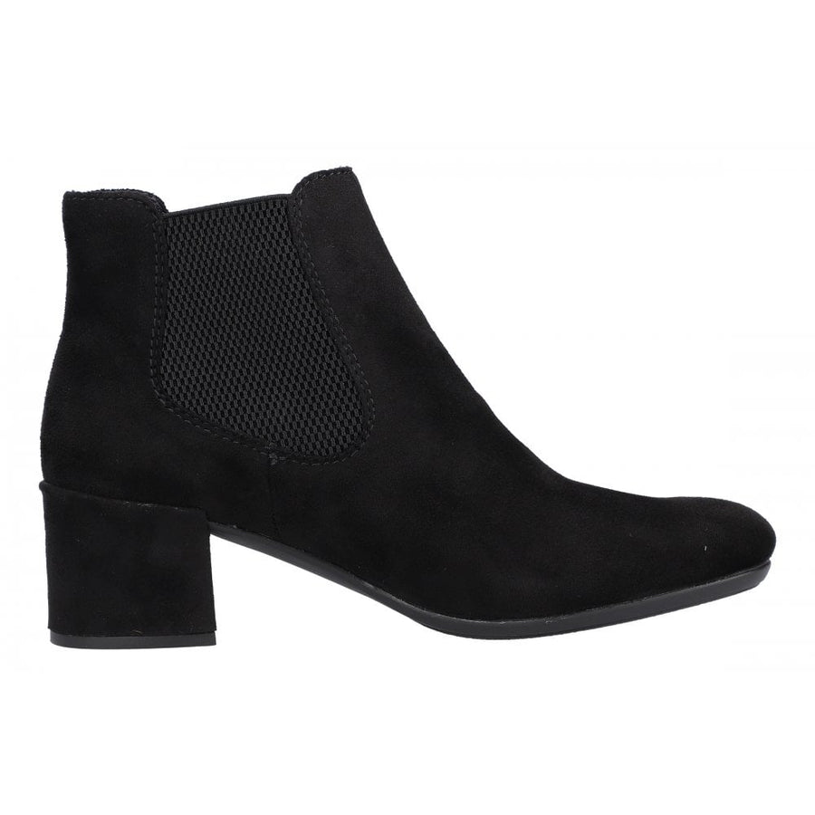 RIEKER 70284-00 Ladies Black Suede Ankle Boot