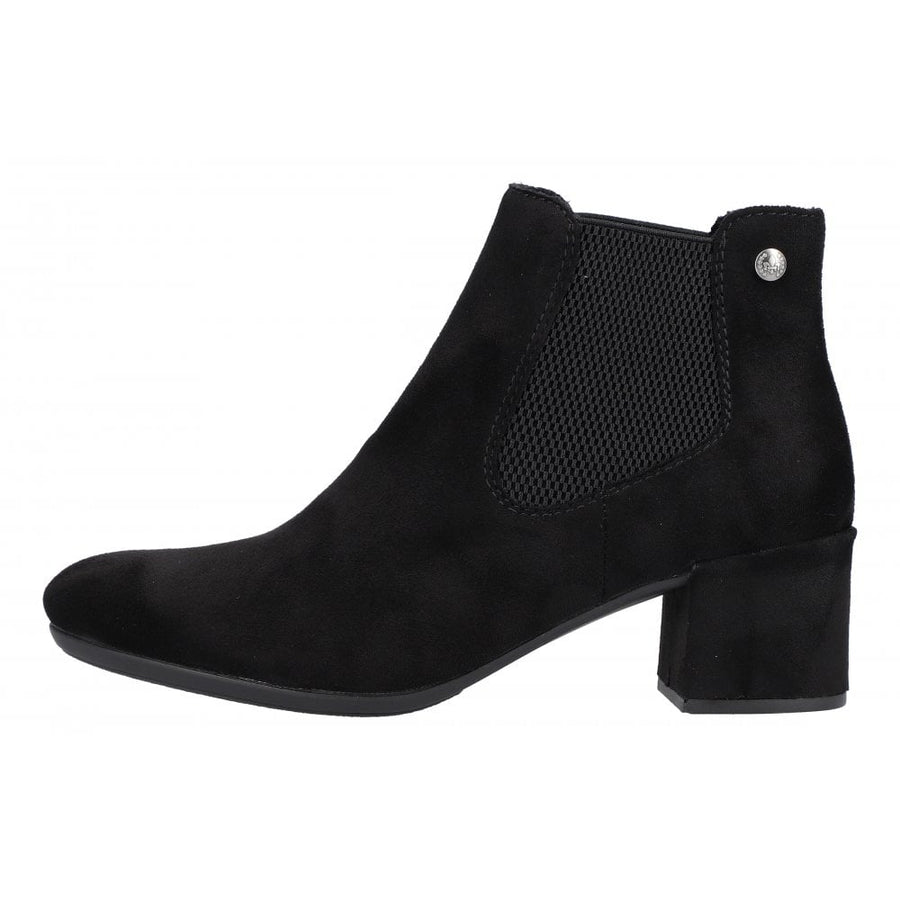 RIEKER 70284-00 Ladies Black Suede Ankle Boot