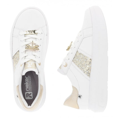 Rieker W1202-82 Ladies R Evolution Shell/White Trainer