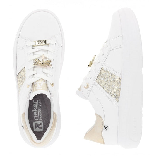 Rieker W1202-82 Ladies R Evolution Shell/White Trainer