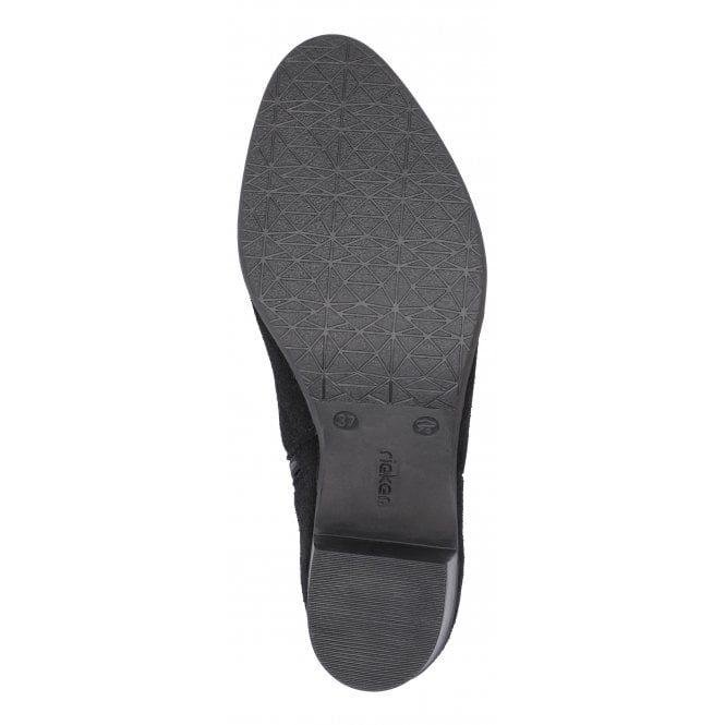 Rieker Y2057-00 Ladies Black Suede Cowboy Boot