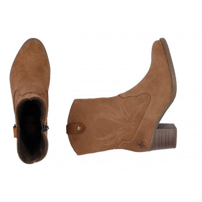 Rieker Y2057-20 Ladies Suede Brown Cowboy Boot