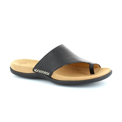 Gabor Ladies Lanzarote Black Toe Post Sandals 03.700.27