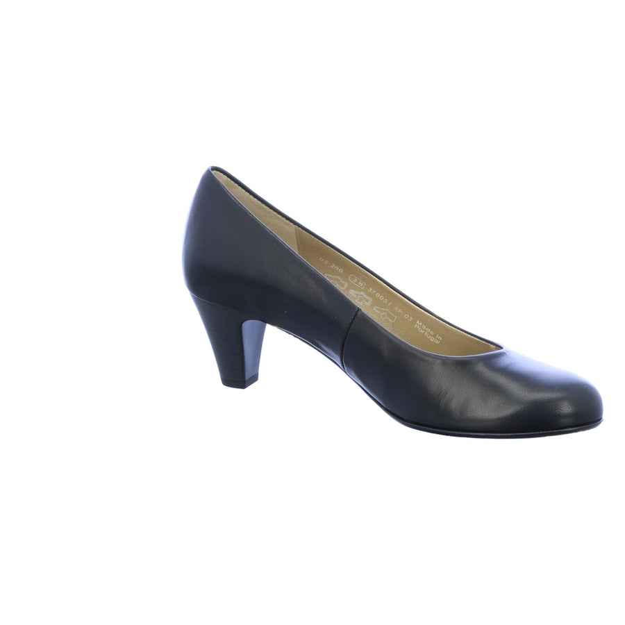 Gabor Ladies Vesta 2 Black Leather Court Heels 05.200.37