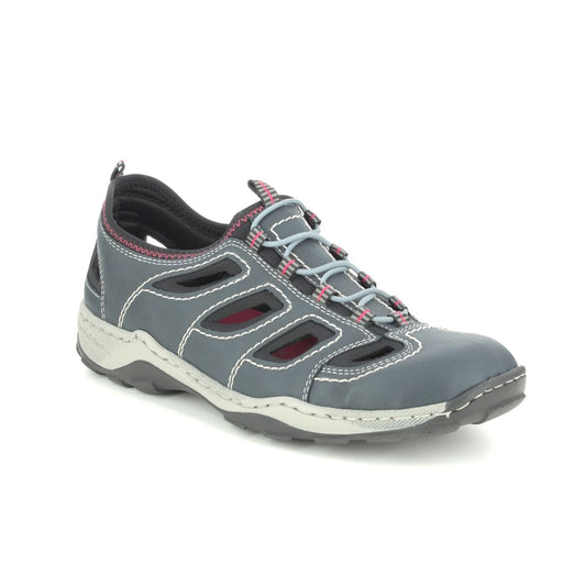 Rieker Mens Blue & Grey Combination Casual Shoes